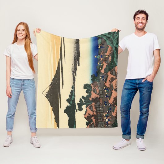 甲斐国葛飾北斎夜明け フリースブランケット (インサイチュ)