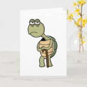 甲殻と杖のカメ カード (黄色い花)