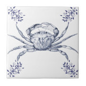 甲殻類の製陶術の~のワタリガニ タイル (正面)