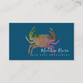 甲殻類カニのレストランクロフィッシュダイナーカラフル 名刺 (正面)