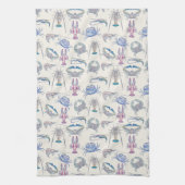 甲殻類カラフルコアエステティック キッチンタオル (縦)