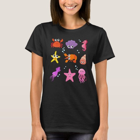 甲殻類コアエステティック甲殻類カニロブスター Tシャツ (正面)