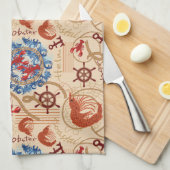 甲殻類コアデザイン キッチンタオル (四つ折り)