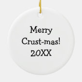 甲殻類メリー深い皿チーズペパローニピザ セラミックオーナメント (裏面)