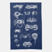 甲殻類ヴィンテージカ航海のニ キッチンタオル (縦)