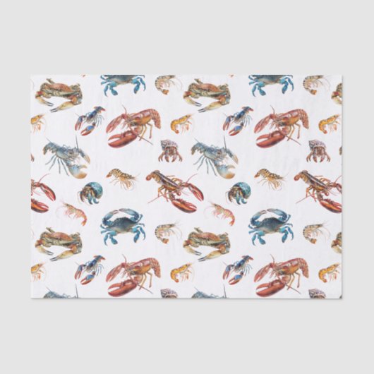 甲殻類甲殻類核ロブスターカニエビ 薄葉紙 (正面)