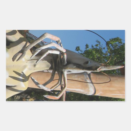 甲殻類AKAロブスターヘッド…仏教地獄 長方形シール (正面)