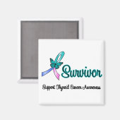 甲状腺がんを克服したリボンバタフライ マグネット (正面/裏面)