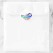 甲状腺がんを克服したリボン ラウンドシール (バッグ)