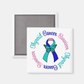 甲状腺がんを克服した蝶リボン マグネット (正面/裏面)