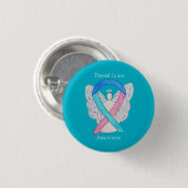 甲状腺がんエンジェル認識度リボンピン 缶バッジ (正面&裏面)