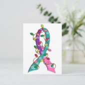 甲状腺がんクリスマスライトリボン シーズンポストカード (スタンド正面)