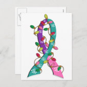 甲状腺がんクリスマスライトリボン シーズンポストカード (正面/裏面)