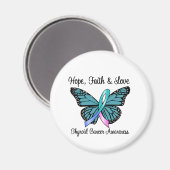 甲状腺がんホープ・バタフライ マグネット (正面/裏面)