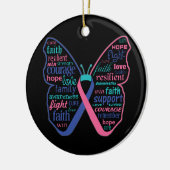 甲状腺がん蝶コラージュ セラミックオーナメント (左)