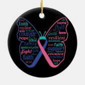 甲状腺がん蝶コラージュ セラミックオーナメント (裏面)