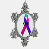 甲状腺がん記念オーナメント スノーフレークピューターオーナメント (左)