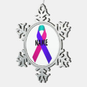 甲状腺がん記念オーナメント スノーフレークピューターオーナメント (右)