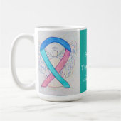 甲状腺がん認知症リボンエンジェルマグカップ コーヒーマグカップ (左)