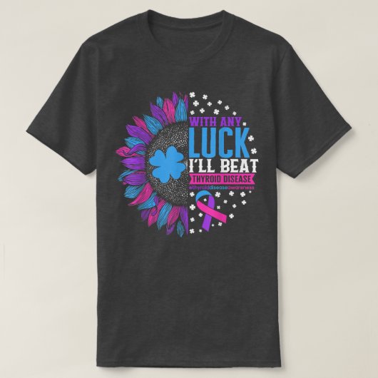 甲状腺がん認知症日花クローバーティーTher Tシャツ (デザイン正面)