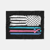 甲状腺がん認識度引用文 フリースブランケット (正面(横))