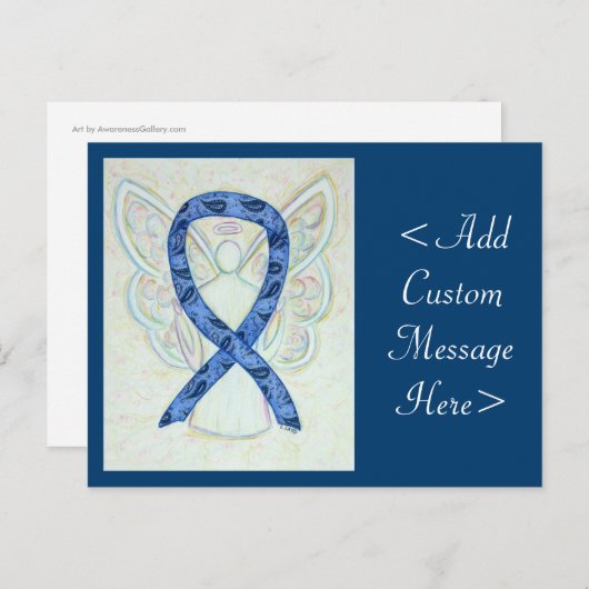 甲状腺ペイズリー認識度リボンエンジェルポストカード ポストカード (正面/裏面)