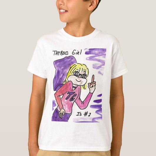 甲状腺剤の女の子のTシャツ Tシャツ (正面)