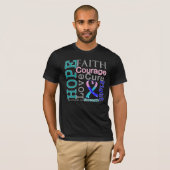 甲状腺癌の希望の信頼のモットー Tシャツ (正面フル)