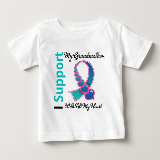 甲状腺癌私は私の祖母を支えます ベビーTシャツ (正面)
