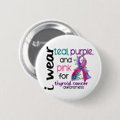 甲状腺癌私は認識度43のためのリボンを身に着けています 缶バッジ (正面&裏面)