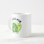 甲羅おもしろい亀の自撮 コーヒーマグカップ (正面左)