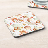 甲羅と蟹模様のサンゴ コースター (左側)