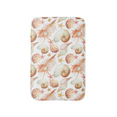 甲羅と蟹模様のサンゴ バスマット (正面縦)