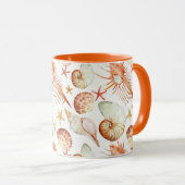 甲羅と蟹模様のサンゴ マグカップ (正面右)