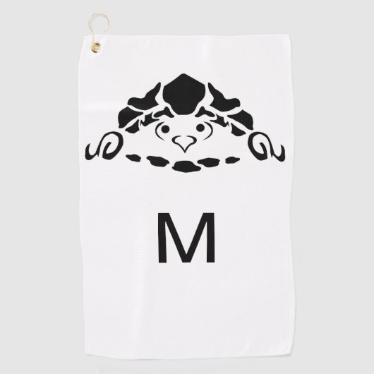 甲羅に隠れた怖い亀 ゴルフタオル (正面)