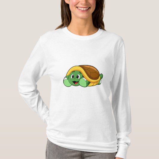 甲羅を毛布にした亀 Tシャツ (正面)