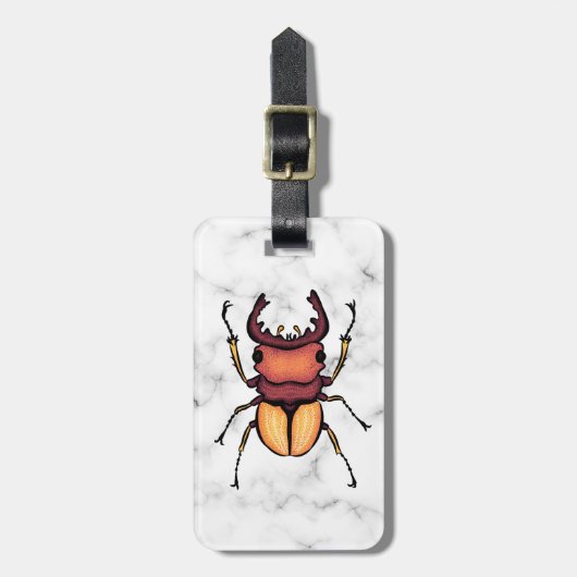 甲虫カッコいい虫の恋人entomology art carbage ta ラゲッジタグ (正面縦)