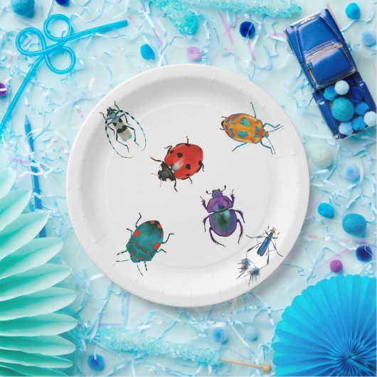 甲虫カラフル類 ペーパープレート (パーティー)