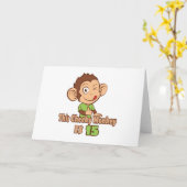 申おもしろい15歳の誕生日 カード (黄色い花)