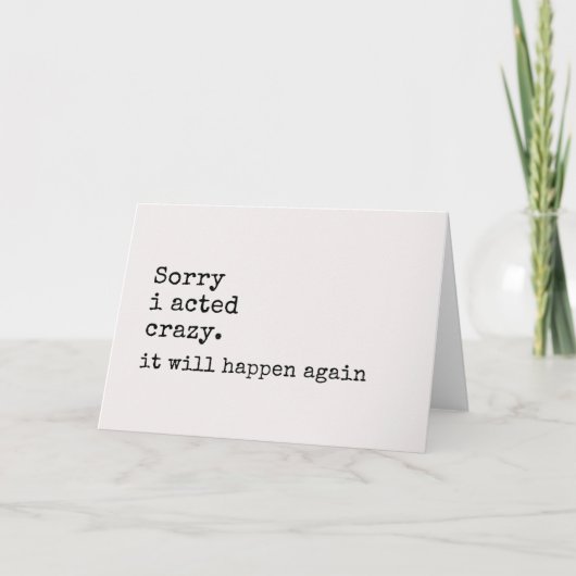 申しユニーク訳ないカード申し訳ない私が行動し熱狂するた謝罪 サンキューカード (正面)
