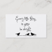 申し分なくあることを行くこと 名刺 (裏面)