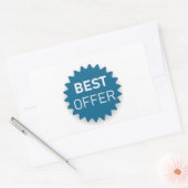 申し最高の出 長方形シール (封筒)