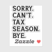 申し訳ありませんが、税季バイアカウンティおもしろいー シール (シート)