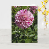 申し訳ありません、あなたは感じお元気ではありません カード (黄色い花)