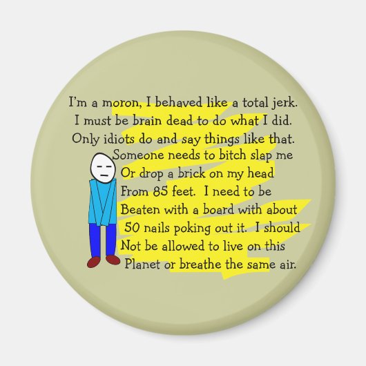 「申し訳おもしろいない」カードとキーチェーン マグネット (正面)