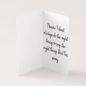 申し訳ございませんカード (内部)