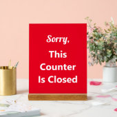 申し訳ございません。このカウンターは閉じた赤と白文字 アクリルサイン (ウェディング)