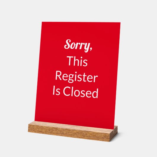 申し訳ございません。この登録は終了赤と白文字 アクリルサイン (傾斜)