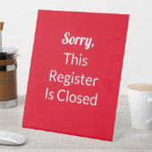 申し訳ございません。この登録は終了赤と白文字 台座サイン (インサイチュ)