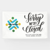 申し訳ございません。サインを閉じます。ロゴを追カスタム加します 横断幕 (横)